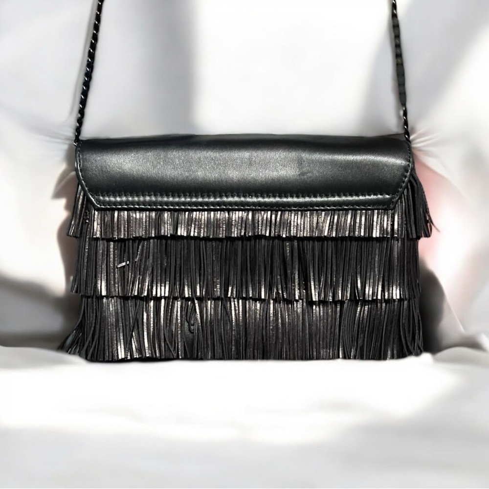 Loeffler Randall Black Fringe Shoulder Bag - Picture 7 of 14